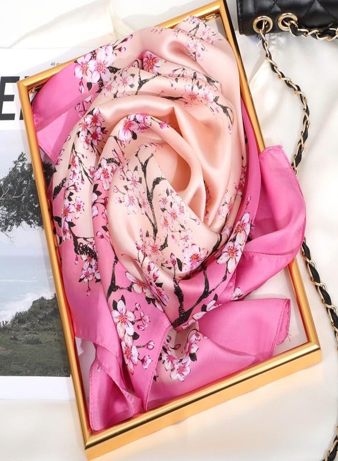 Vikodah Neck-Scarves Floral Chiffon Scarf Soft Smooth Satin Bandana Head-Wraps Square for Women Men 26 * 26 - Image 3